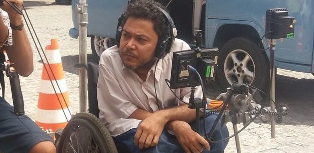 Jeorge Pereira no set de filmagem.